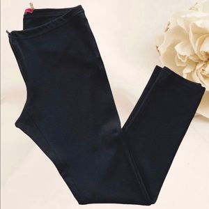 Alice + Olivia Black Viscose Front Zip Leggings